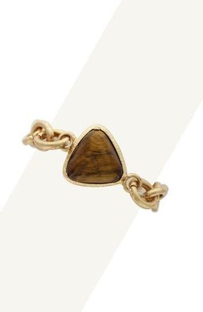 Olivia Welles Geo Stone Bracelet in Worn Gold /Brown at Nordstrom Rack