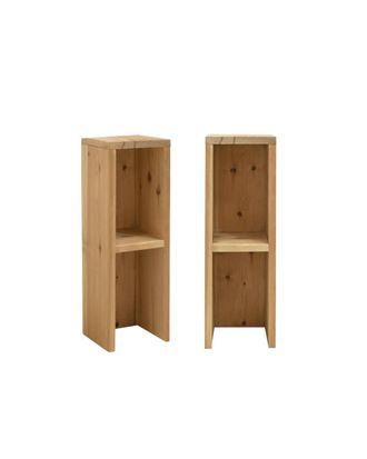 Deco Wood Pack 2 mesitas de noche de madera maciza en tono medio 20x60cm