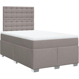 vidaXL Vidaxl - Cama Box Spring Con Colch&oacute;n Tela Gris Taupe 120x190 Cm