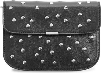 Christophe Lemaire Soft Tab Studded Leather Wallet in Dark Chocolate Br490 at Nordstrom