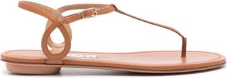 Aquazzura Almost Bare flat sandals - women - Calf Leather/Calf Leather/Calf Leather - 41 - Brown