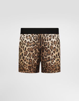 Dolce & Gabbana Leopard-print Silk Shorts - Man Underwear And Loungewear Animal Print 4