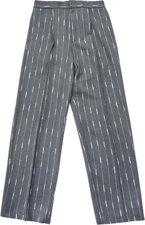 BONSAI Losse Gestreepte Grijze Broek - Heren - Straight fit broeken - Grijs - L - Broeken