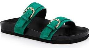 L'agence Gaelle Slide Sandal in Green Suede at Nordstrom Rack, Size 10