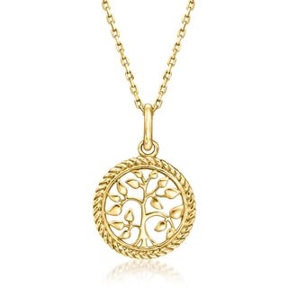 Canaria Canaria 10kt Yellow Gold Tree Of Life Pendant Necklace