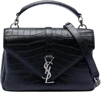 Saint Laurent Pre-owned Handbags, female, Black, Size: ONE SIZE Pre-owned The College