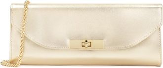 Kazar Ovale clutch tas in gouden kleur - Dames - Clutches - Geel - ONE Size - Leer - Tassen