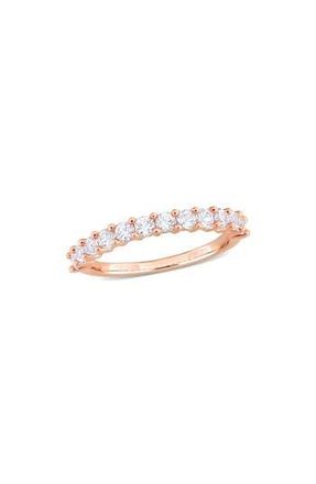 Delmar Lab Created White Sapphire Band Ring in White Sapphire/rose at Nordstrom Rack, Size 8