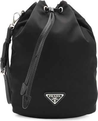 Prada Black Nero Nylon Leather Pouch (Pre-Owned)