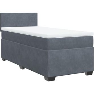 vidaXL Vidaxl - Cama Box Spring Con Colch&oacute;n Terciopelo Gris Oscuro 100x200 Cm