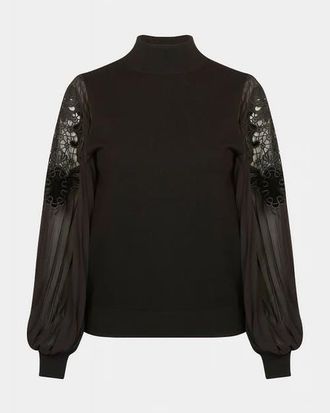 Anne Fontaine Bal Knit Pullover in Black at Nordstrom, Size X-Large Eu