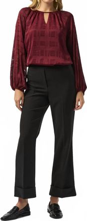 Joseph Ribkoff Burnout Blouse In Merlot