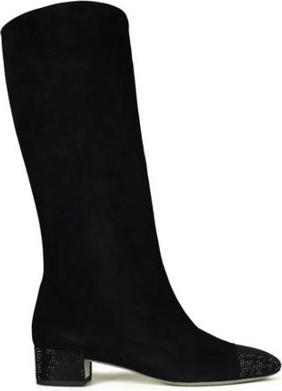 Rene Caovilla Bonnie Bootie - Dames - Laarzen met Hak - Zwart - 35 1/2 EU - Satijn - Schoenen