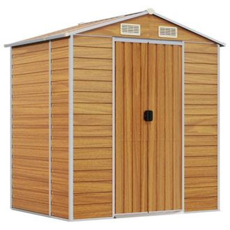 Berkfield Home Garden Shed Light Brown 191x130x198 cm Galvanised Steel | Size: 191 x 130 x 198 cm