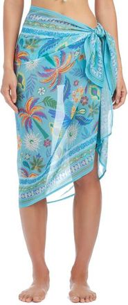 Bleu Rod Beattie Tropical Paisley Cover-Up Pareo in Turquoise at Nordstrom
