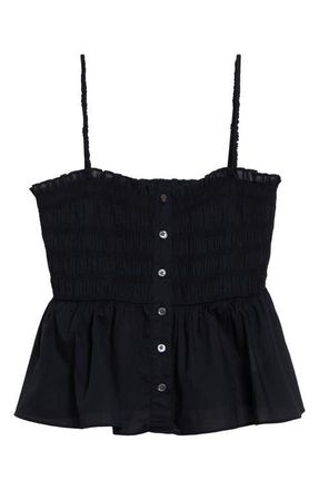 Veronica Beard Tullia Smock Top in Black at Nordstrom, Size 14