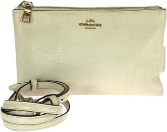 Coach Pre-owned Cross Body Bags, female, White, Size: ONE SIZE Pre-owned Leather Shoulder Bag