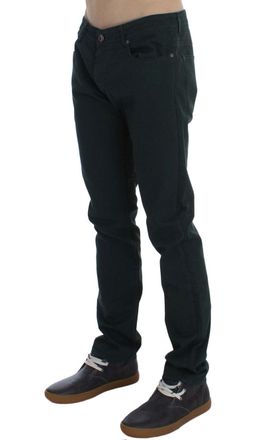 Ermanno Scervino Mens Green Cotton Denim Stretch Straight Fit Jeans Clothing