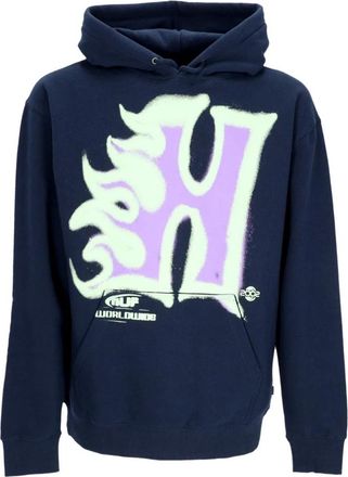 HUF Heren Heat Wave Pullover Hoodie Navy - Heren - Hoodies - Blauw - M - Katoen - Hoodies & sweatvesten
