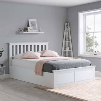 Birlea Phoenix Ottoman Storage Bed Frame in White | Size: Small Double