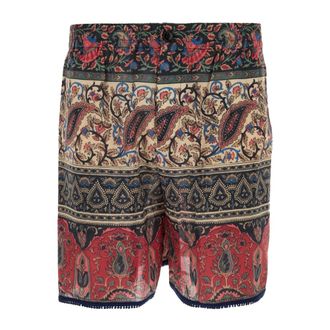 Valentino Garavani Beachwear, male, Multicolor, Size: XL Bermuda Voyage Imaginaire