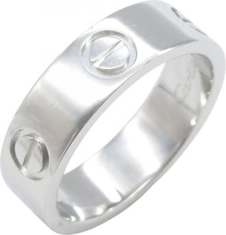 Cartier Silver Platinum 950 Band Ring (Pre-Owned)
