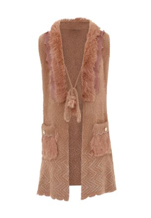 Faina Vest Dames Donkerroze ros&eacute;goud