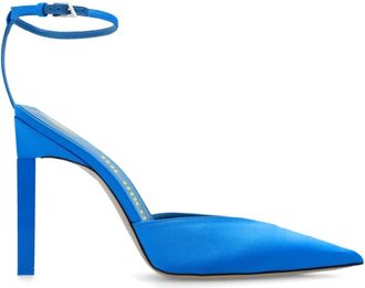 The Attico Perine Satin Pumps - Dames - Pumps - Blauw - 38 1/2 EU - Satijn - Schoenen