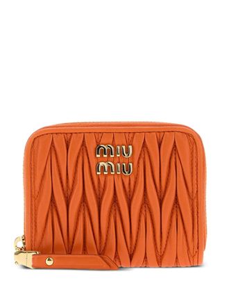 Miu Miu Matelassé nappa leren portemonnee - Oranje