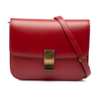 Celine Pre-owned Cross Body Bags, female, Red, Size: ONE SIZE Pre-owned Leather Shoulder Bag