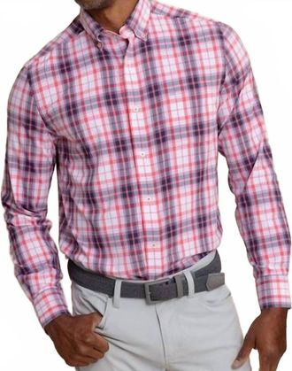 Southern Tide Willowbrook Plaid Intercoastal Sport Shirt In Red Snapper
