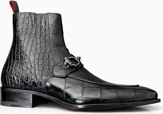 Jeffery West Mens Filmstar Handcuff Trim Zip Boot - Black Leather - Size UK 10.5