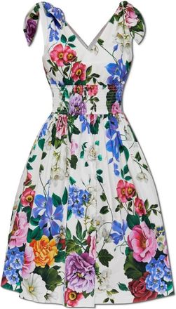 Dolce & Gabbana Jurk met bloemenmotief - Dames - Korte kleedjes - Veelkleurig - S - Katoen - Kleedjes