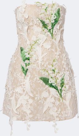 LEO LIN Vestido bustier Roselle de encaje adornado