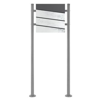 ML Design Buz&oacute;n antracita con m&aacute;rmol exterior con soporte 120 cm