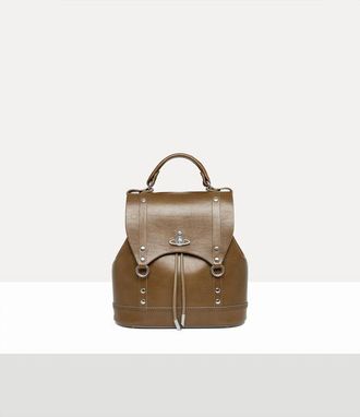 Vivienne Westwood Max Small Backpack Shiny Veget Tanned Oyster-grey