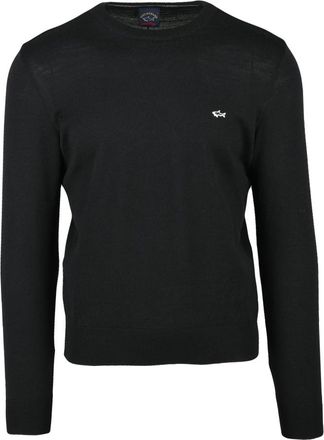 Paul & Shark Crew-neck Pullover - Heren - Ronde hals truien - Zwart - S - Wol - Truien & Vesten