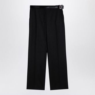 Prada Zwarte Gabardine Broek Met Riem