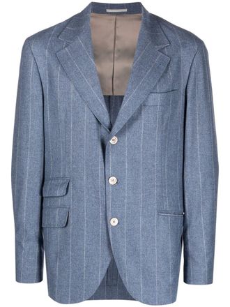 Brunello Cucinelli Blazer gessato - Blu