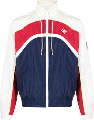 Casablanca Arch panelled track jacket - men - Polyester/Polyester - M - Blue