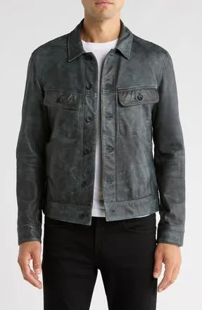 John Varvatos Owen Leather Jacket in Black at Nordstrom Rack, Size 54