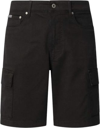 Pepe Jeans London Zwarte Gymdigo Cargo Bermuda Shorts - Heren - Korte Broeken - Zwart - W30 - Katoen - Korte Broeken