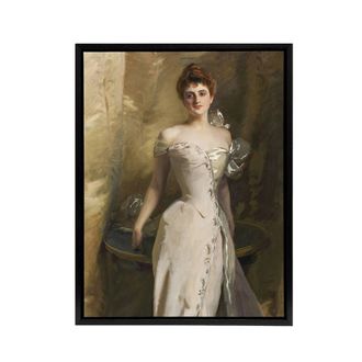 Artery8 Lisa Colt Curtis Elegant Portrait Sargent Framed Canvas Wall Art Print in Brown | Size: W24 x H32