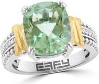 Effy Sterling Silver & 14K Gold Oval Green Quartz & Diamond Ring at Nordstrom Rack, Size 7