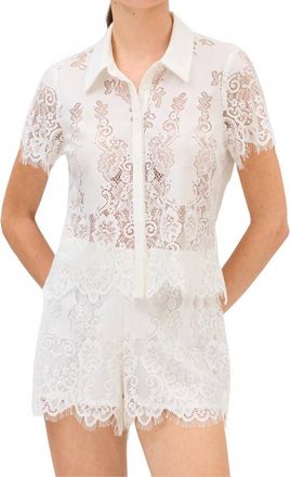 Allison New York Meadow French Lace Blouse In White