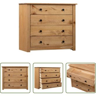 vidaXL Cassettiera - Armadietto 80x40x73 cm in Legno di Pino Modello Panama