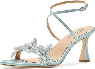 Badgley Mischka Whitney Womens Sandals Mist Blue Satin : 7.5 M, Textile