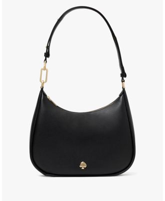 Kate Spade New York Womens Kayla Pebbled Leather Large Shoulder Bag - Black - One Size