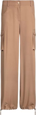 Liu Jo Broeken, Dames, Bruin, L, Cargo Broek met Bamboo Stretch Stof