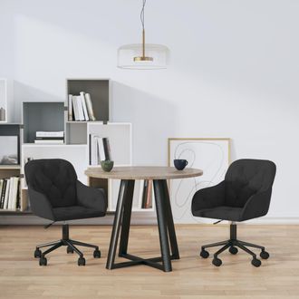 vidaXL Vidaxl - Sillas De Comedor Giratorias 2 Uds Terciopelo Negro
